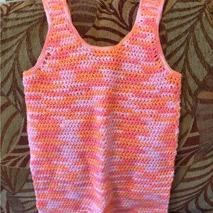Pink and Orange Crochet Tank Top